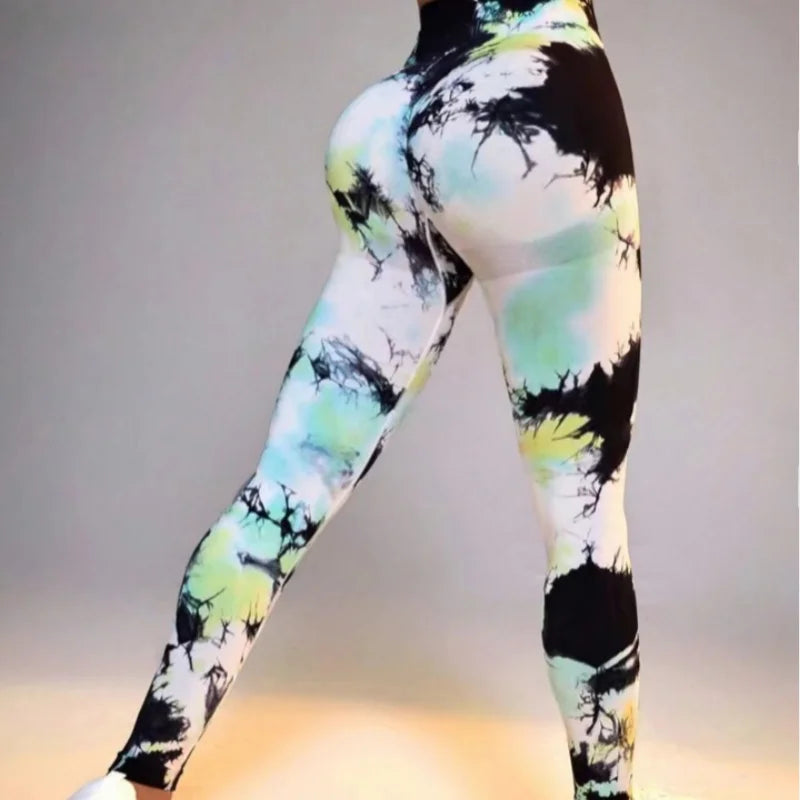Signature High-Waist Sculpting Tie-Dye Seamless Leggings