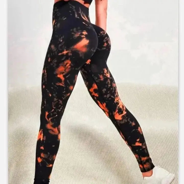 Signature High-Waist Sculpting Tie-Dye Seamless Leggings