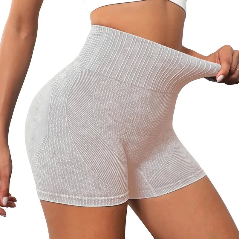 High-Waist Ribbed Butt Lifting Seamless Shorts – Sculpt Your Shape with Confidence