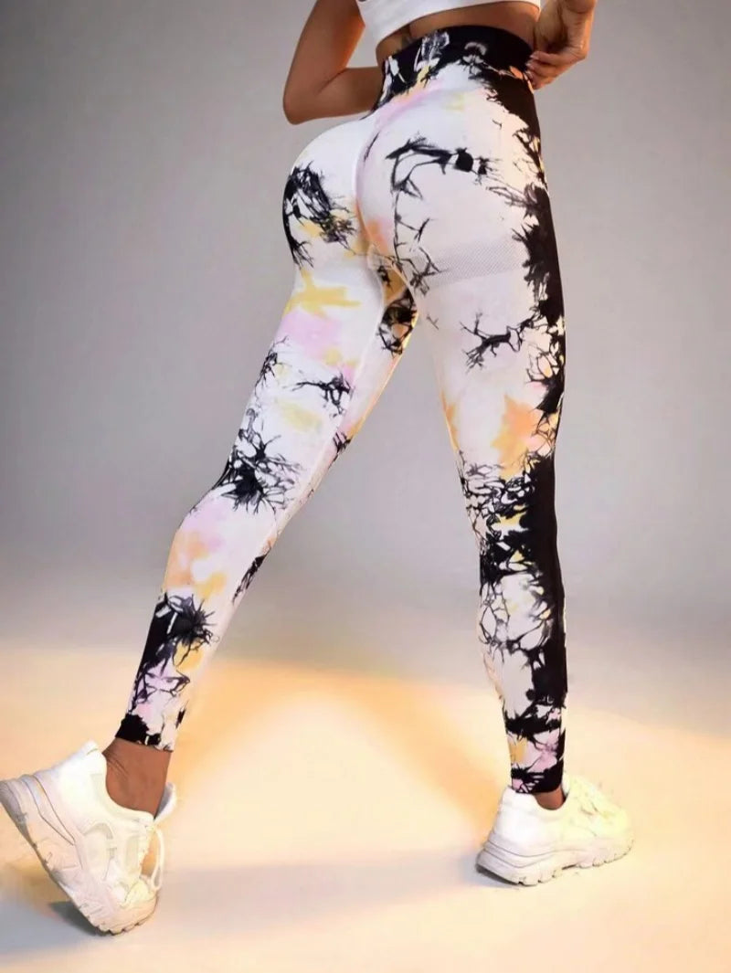 Signature High-Waist Sculpting Tie-Dye Seamless Leggings