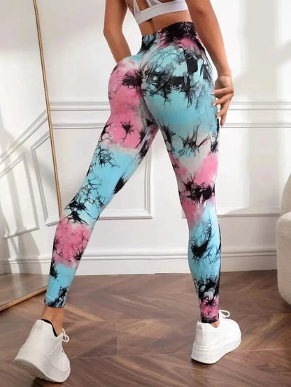 Signature High-Waist Sculpting Tie-Dye Seamless Leggings