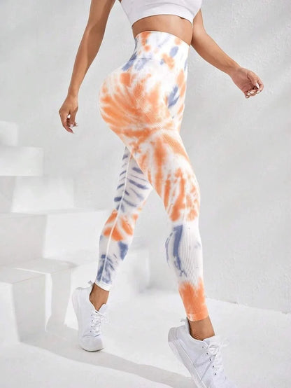 Signature High-Waist Sculpting Tie-Dye Seamless Leggings
