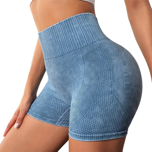 High-Waist Ribbed Butt Lifting Seamless Shorts – Sculpt Your Shape with Confidence