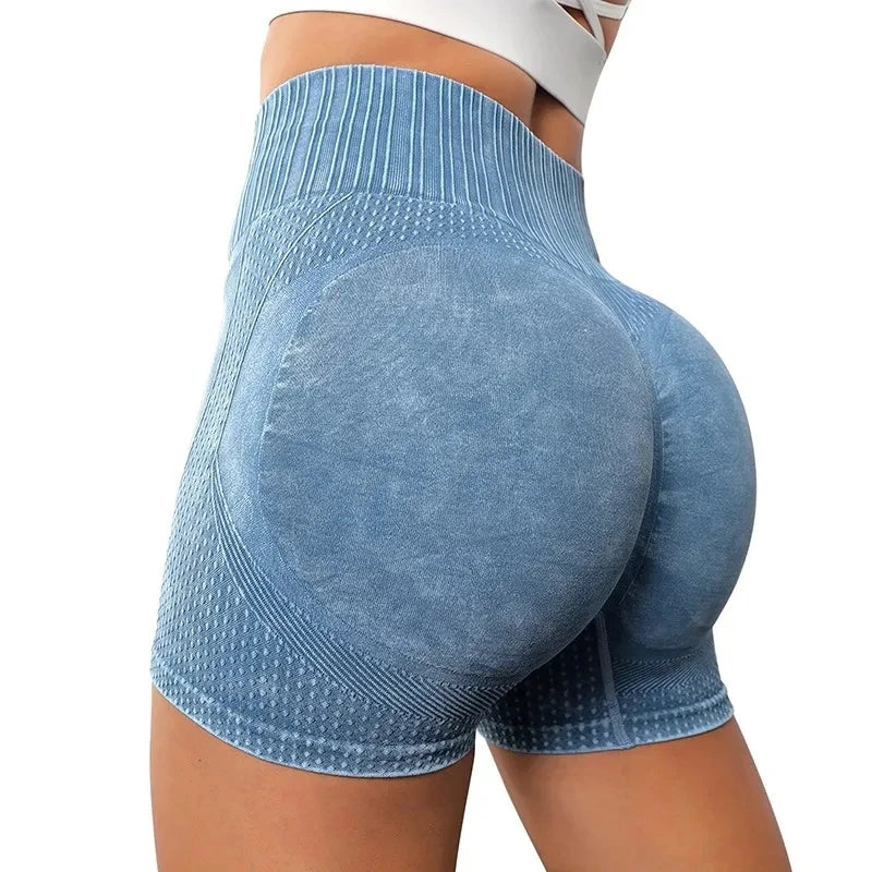 High-Waist Ribbed Butt Lifting Seamless Shorts – Sculpt Your Shape with Confidence
