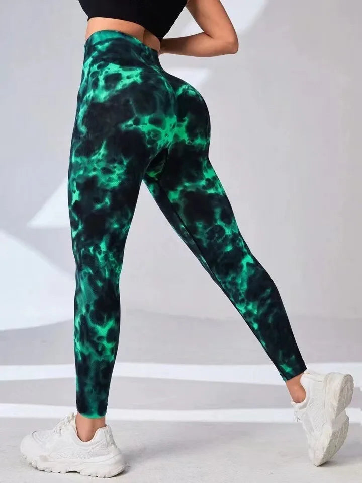 Signature High-Waist Sculpting Tie-Dye Seamless Leggings