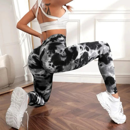 Signature High-Waist Sculpting Tie-Dye Seamless Leggings