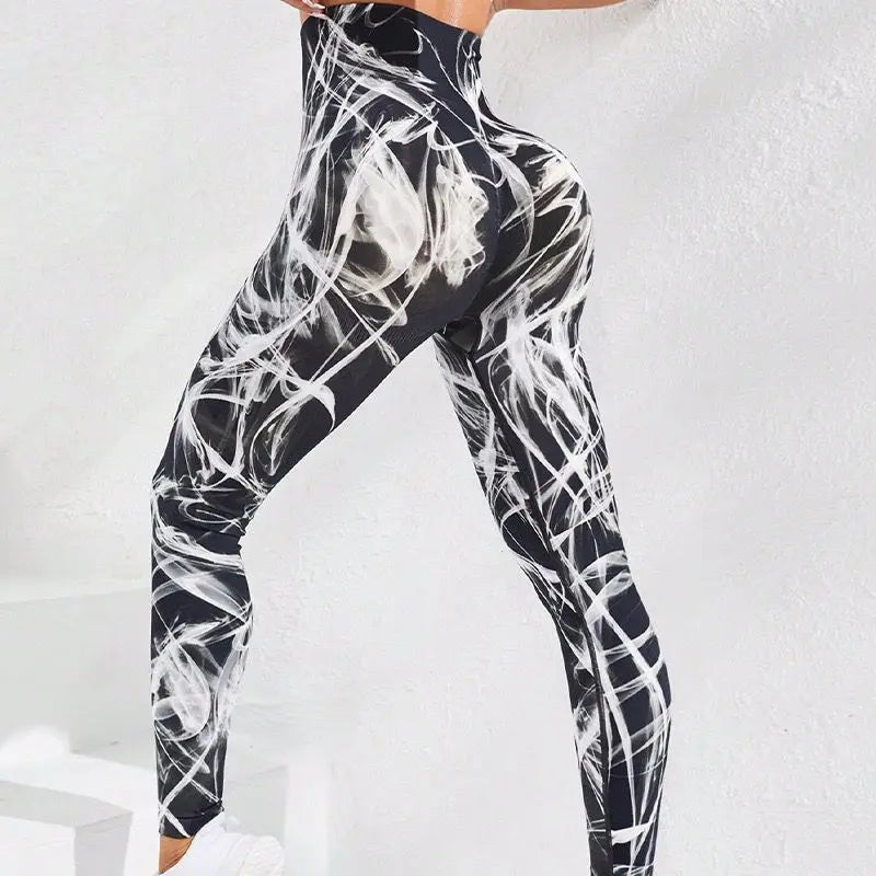 Signature High-Waist Sculpting Tie-Dye Seamless Leggings