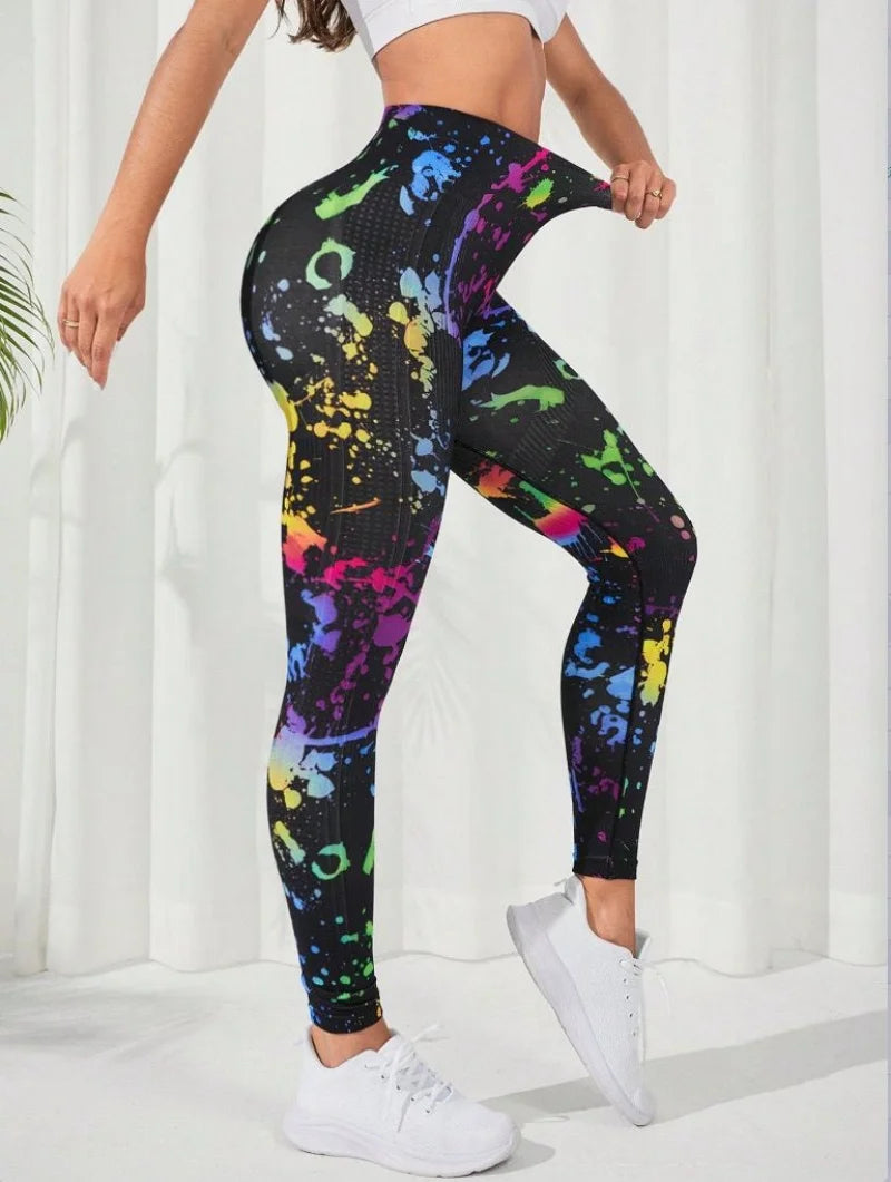 Signature High-Waist Sculpting Tie-Dye Seamless Leggings