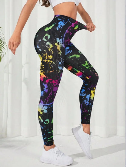 Signature High-Waist Sculpting Tie-Dye Seamless Leggings