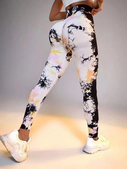 Signature High-Waist Sculpting Tie-Dye Seamless Leggings