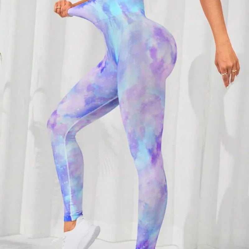 Signature High-Waist Sculpting Tie-Dye Seamless Leggings